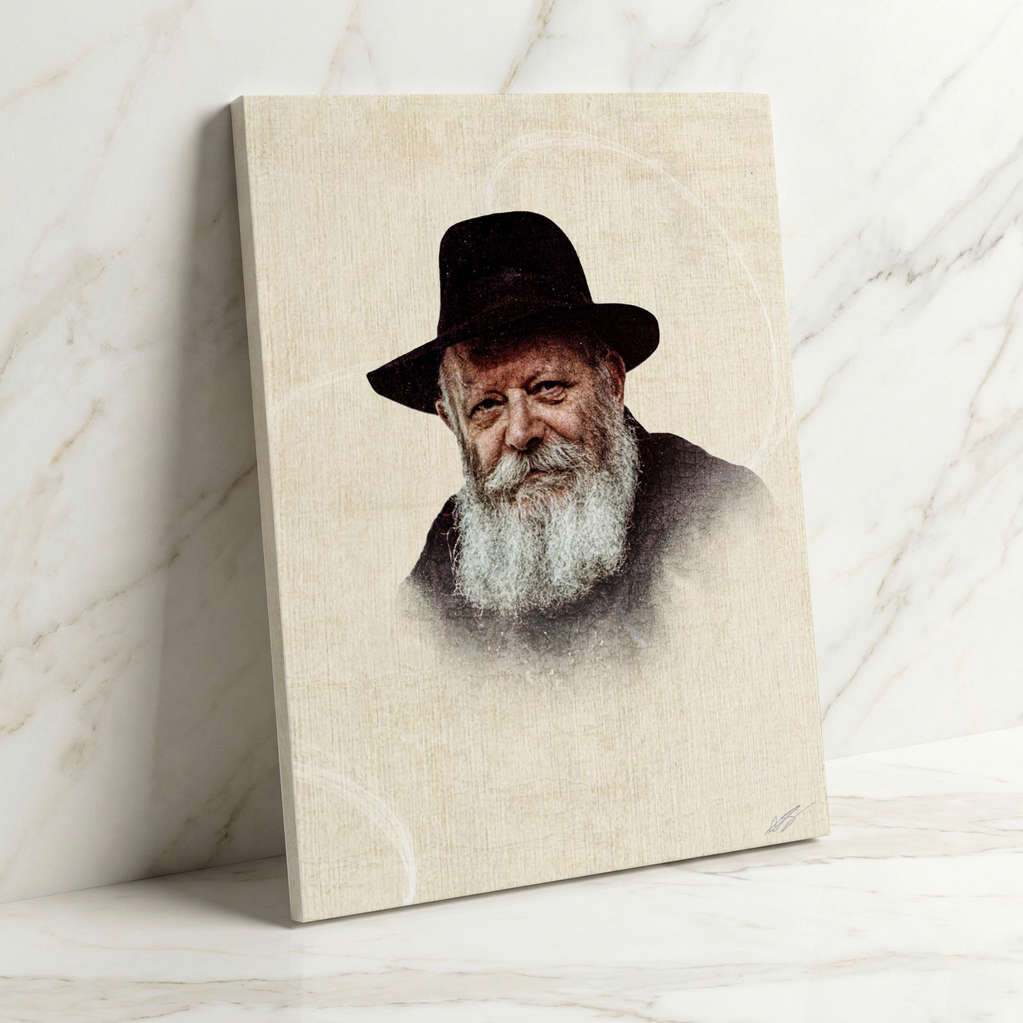 Lubavitcher Rebbe Canvas | הרבי מליובאוויטש – A Presence of Guidance