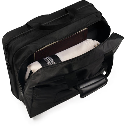 Aish Tamid hat messenger bag interior with the molded hat compartment