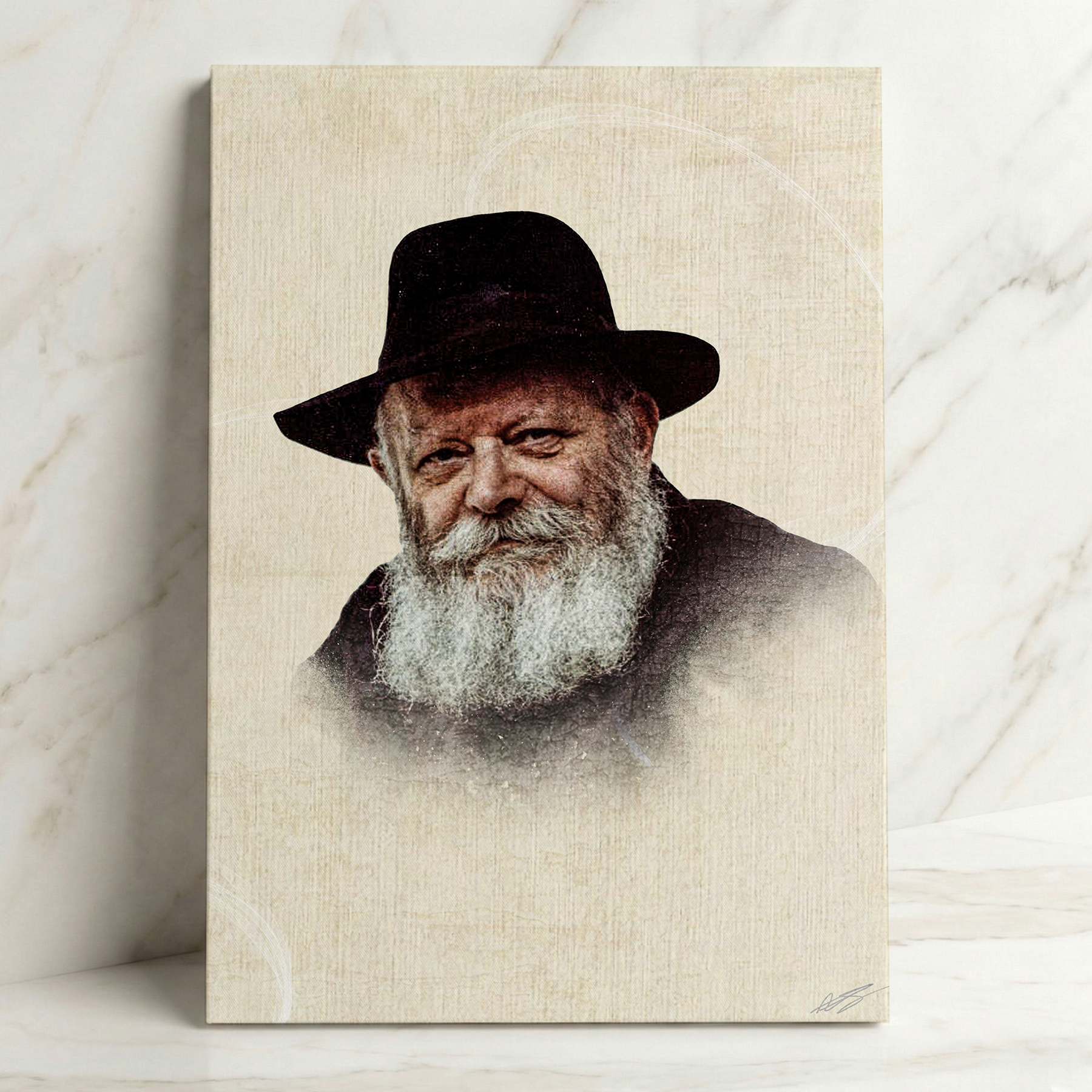 Lubavitcher Rebbe Canvas | הרבי מליובאוויטש – A Presence of Guidance
