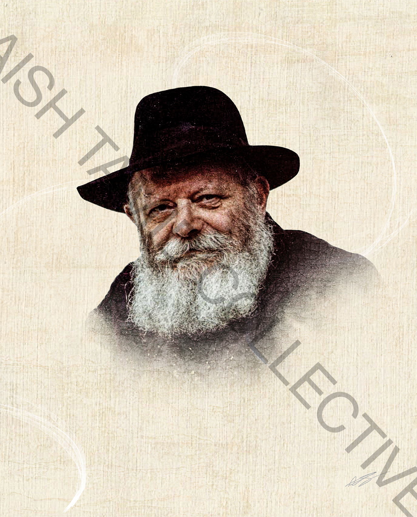 Lubavitcher Rebbe Canvas | הרבי מליובאוויטש – A Presence of Guidance